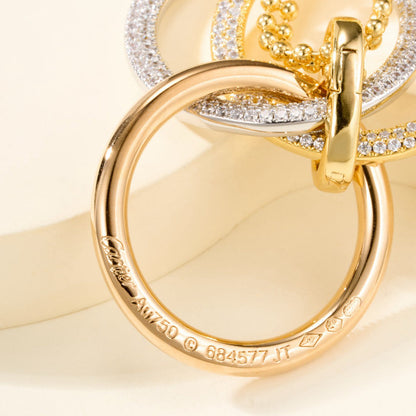 [LUCKY LOVE]TRINITY LARGE FULL DIAMOND  NECKLACE