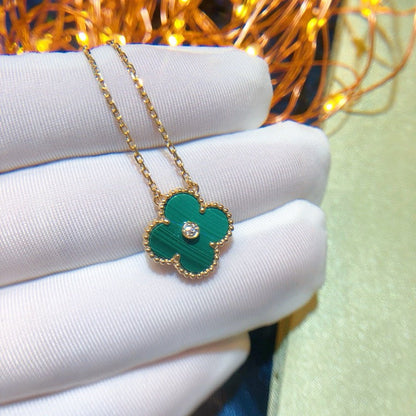 [LUCKY LOVE]CLOVER 15MM DIAMOND TURQUOISE NECKLACE