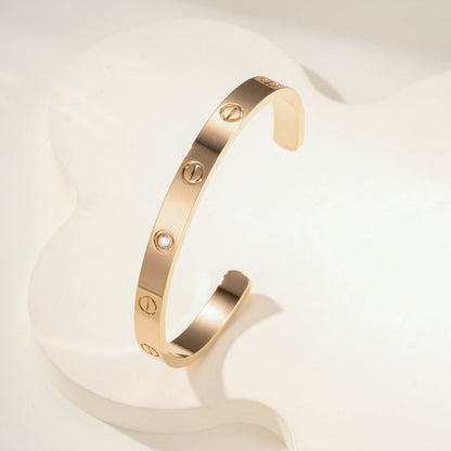 [LUCKY LOVE]LOVE BRACELET 6.1MM 1 DIAMOND OPEN CUFF