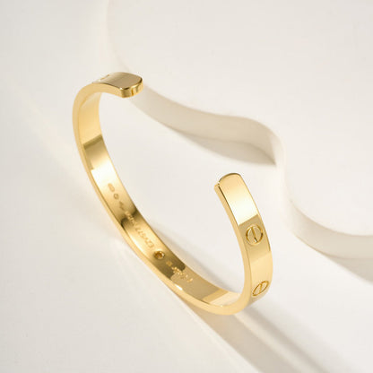 [LUCKY LOVE]LOVE BRACELET 6.1MM 1 DIAMOND OPEN CUFF