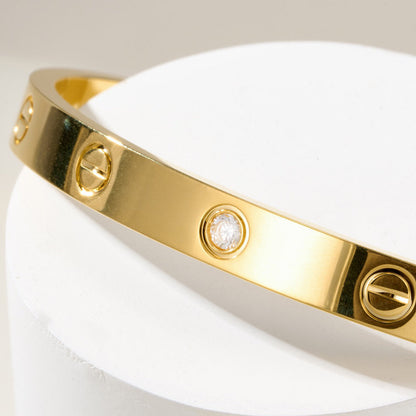 [LUCKY LOVE]LOVE BRACELET 6.1MM 1 DIAMOND OPEN CUFF