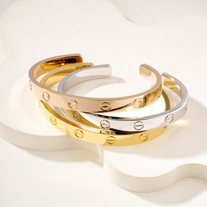 [LUCKY LOVE]LOVE BRACELET 6.1MM OPEN CUFF