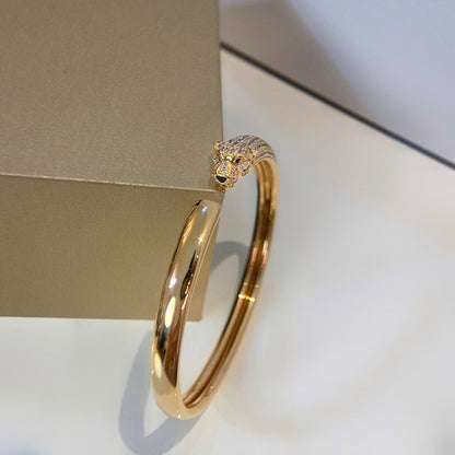 [LUCKY LOVE]PANTHERE HALF DIAMOND OPEN BRACELET