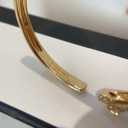 [LUCKY LOVE]PANTHERE HALF DIAMOND OPEN BRACELET