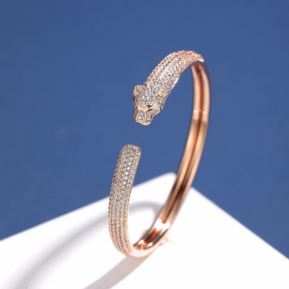 [LUCKY LOVE]PANTHERE FULL DIAMOND OPEN BRACELET