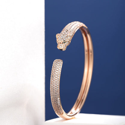 [LUCKY LOVE]PANTHERE FULL DIAMOND OPEN BRACELET