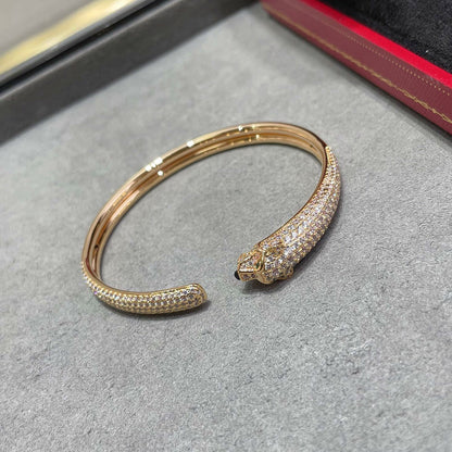 [LUCKY LOVE]PANTHERE FULL DIAMOND OPEN BRACELET