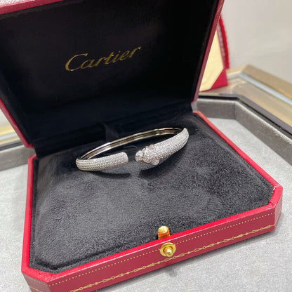 [LUCKY LOVE]PANTHERE FULL DIAMOND OPEN BRACELET