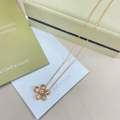 [LUCKY LOVE]FLOWERLACE NECKLACE 5 DIAMONDS