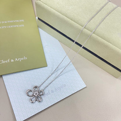 [LUCKY LOVE]FLOWERLACE NECKLACE 5 DIAMONDS