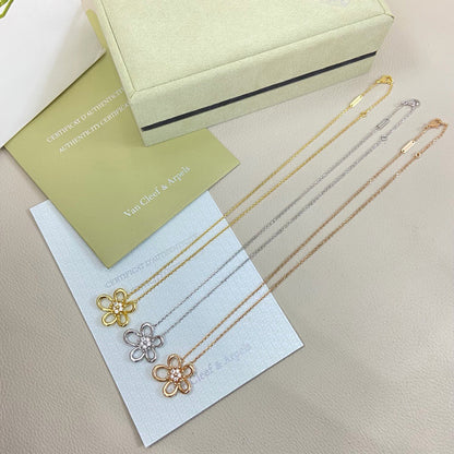 [LUCKY LOVE]FLOWERLACE NECKLACE 5 DIAMONDS