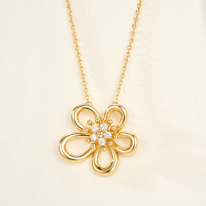 [LUCKY LOVE]FLOWERLACE NECKLACE 5 DIAMONDS