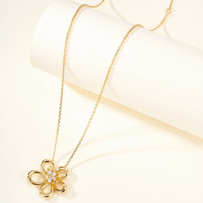 [LUCKY LOVE]FLOWERLACE NECKLACE 5 DIAMONDS