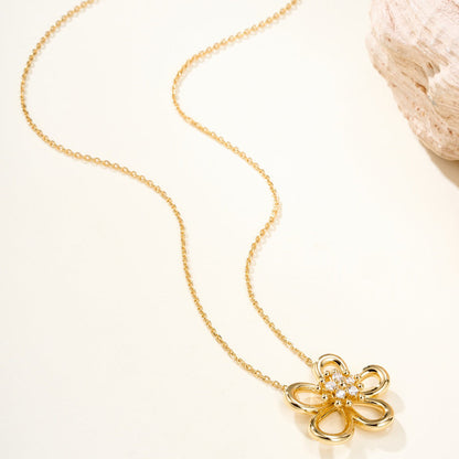 [LUCKY LOVE]FLOWERLACE NECKLACE 5 DIAMONDS