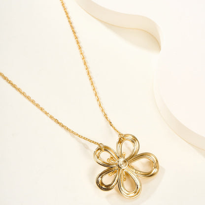 [LUCKY LOVE]FLOWERLACE NECKLACE 5 DIAMONDS