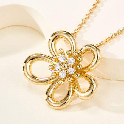 [LUCKY LOVE]FLOWERLACE NECKLACE 5 DIAMONDS
