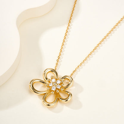 [LUCKY LOVE]FLOWERLACE NECKLACE 5 DIAMONDS