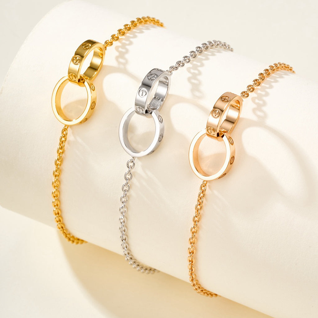 [LUCKY LOVE]LOVE BRACELET DOUBLE RING