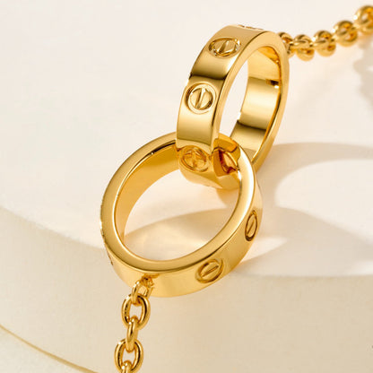 [LUCKY LOVE]LOVE BRACELET DOUBLE RING