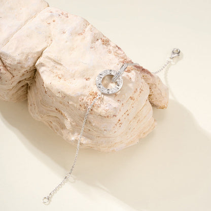 [LUCKY LOVE]LOVE DOUBLE RING FULL DIAMOND BRACELET