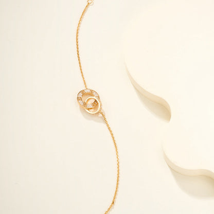 [LUCKY LOVE]LOVE DOUBLE RING FULL DIAMOND BRACELET