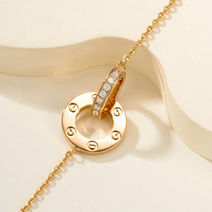 [LUCKY LOVE]LOVE DOUBLE RING FULL DIAMOND BRACELET