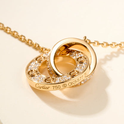 [LUCKY LOVE]LOVE DOUBLE RING FULL DIAMOND BRACELET