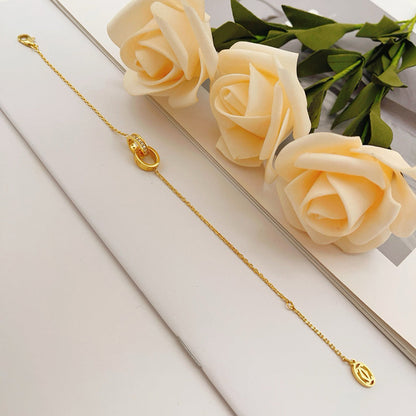 [LUCKY LOVE]LOVE DOUBLE RING HALF DIAMOND BRACELET