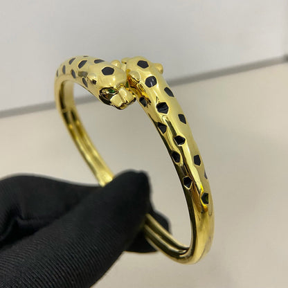 [LUCKY LOVE]PANTHERE DOUBLE HEADED OPEN BRACELET