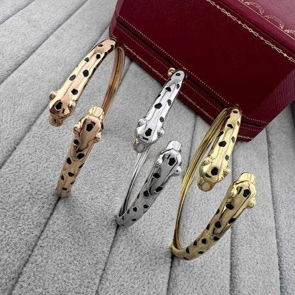 [LUCKY LOVE]PANTHERE DOUBLE HEADED OPEN BRACELET