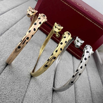 [LUCKY LOVE]PANTHERE DOUBLE HEADED OPEN BRACELET