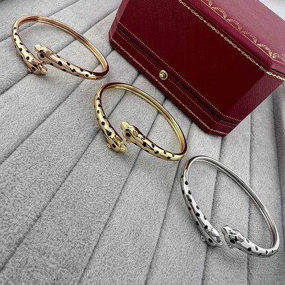 [LUCKY LOVE]PANTHERE DOUBLE HEADED OPEN BRACELET
