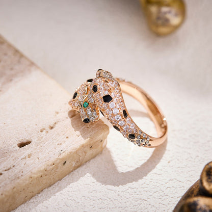 [LUCKY LOVE]PANTHERE DOUBLE HEADED FULL DIAMOND  RING