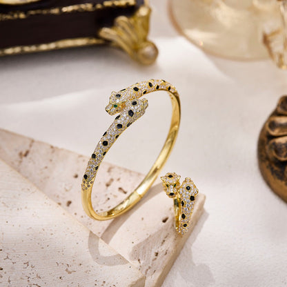 [LUCKY LOVE]PANTHERE DOUBLE HEADED FULL DIAMOND  RING
