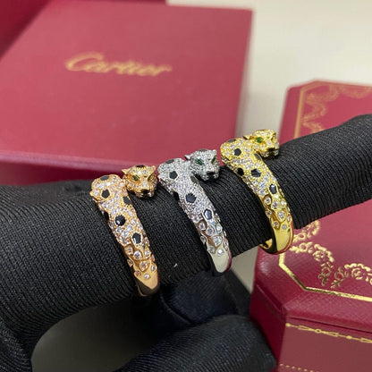 [LUCKY LOVE]PANTHERE DOUBLE HEADED FULL DIAMOND  RING