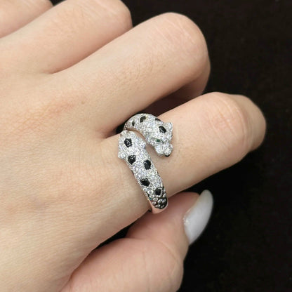 [LUCKY LOVE]PANTHERE DOUBLE HEADED FULL DIAMOND  RING