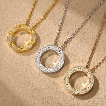 [LUCKY LOVE]LOVE NECKLACE 16MM  FULL DIAMOND