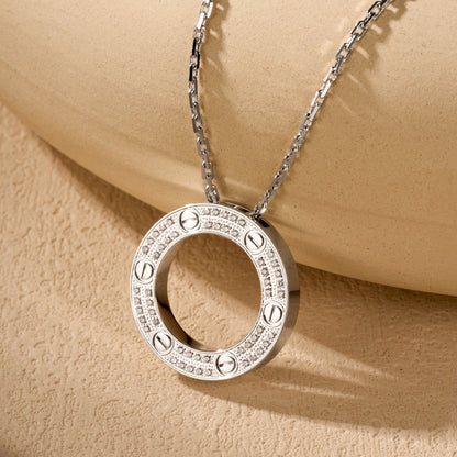 [LUCKY LOVE]LOVE NECKLACE 16MM  FULL DIAMOND