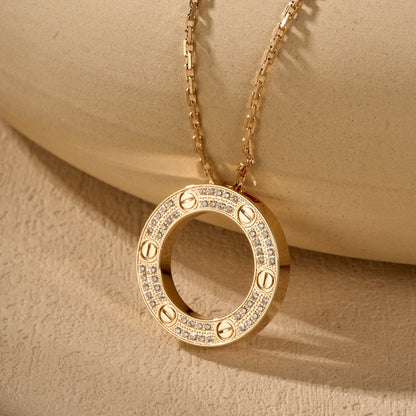 [LUCKY LOVE]LOVE NECKLACE 16MM  FULL DIAMOND