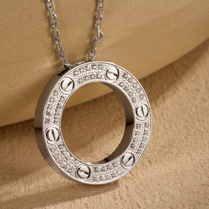 [LUCKY LOVE]LOVE NECKLACE 16MM  FULL DIAMOND