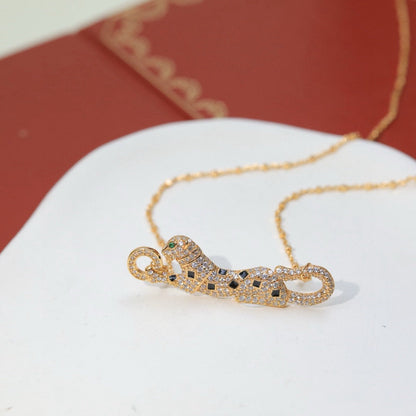 [LUCKY LOVE]PANTHERE PAVED DIAMOND NECKLACE
