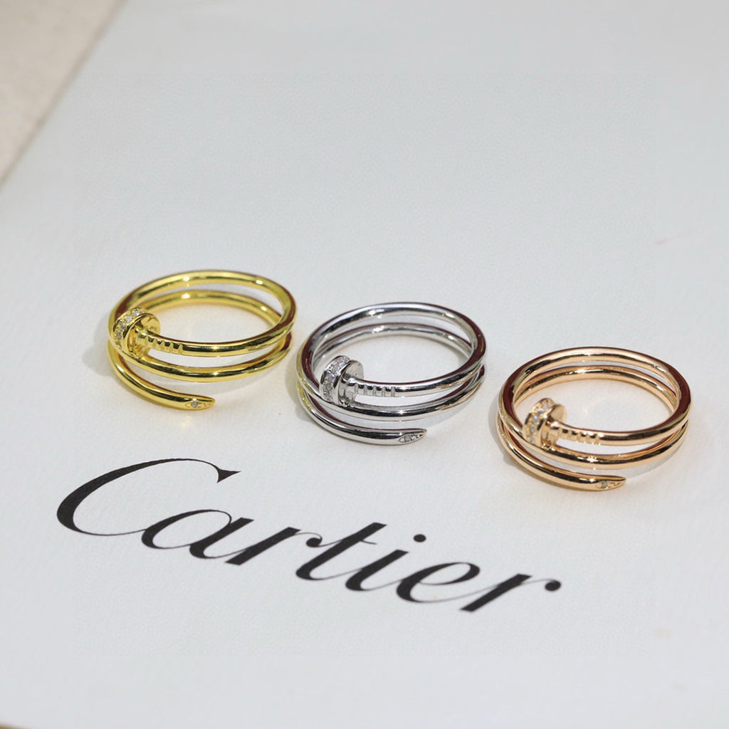 [LUCKY LOVE]JUSTE RING 4.8MM HALF DIAMOND