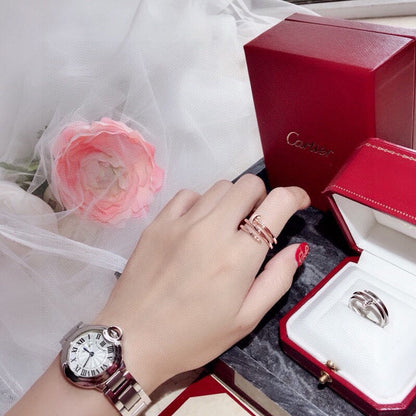 [LUCKY LOVE]JUSTE RING 4.8MM HALF DIAMOND