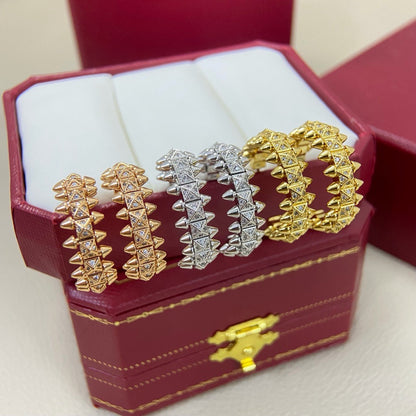 [LUCKY LOVE]CLASH 6.4MM FULL DIAMOND SMALL EARRINGS
