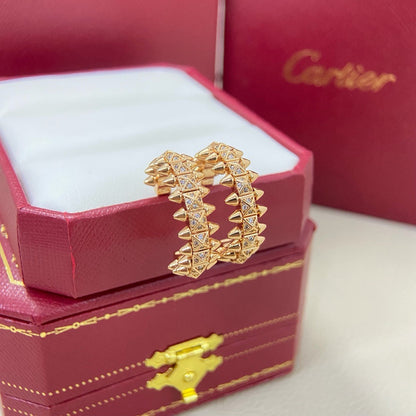 [LUCKY LOVE]CLASH 6.4MM FULL DIAMOND SMALL EARRINGS