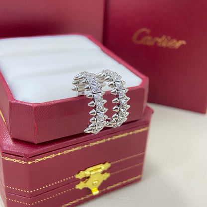 [LUCKY LOVE]CLASH 6.4MM FULL DIAMOND SMALL EARRINGS