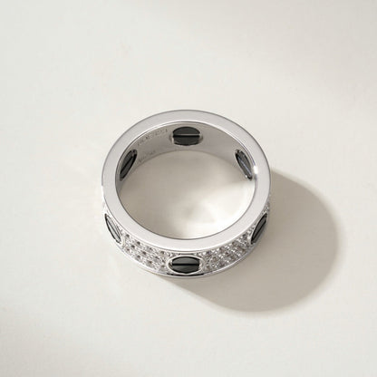[LUCKY LOVE]LOVE RING 5.5MM DIAMONDS PAVED CERAMIC