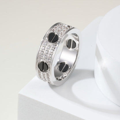 [LUCKY LOVE]LOVE RING 5.5MM DIAMONDS PAVED CERAMIC