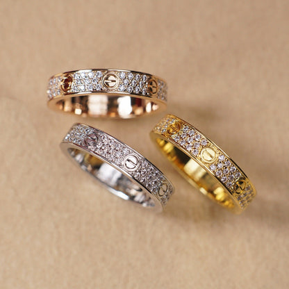 [LUCKY LOVE]LOVE RING 4.0MM DIAMOND PAVED