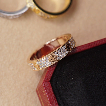 [LUCKY LOVE]LOVE RING 4.0MM DIAMOND PAVED